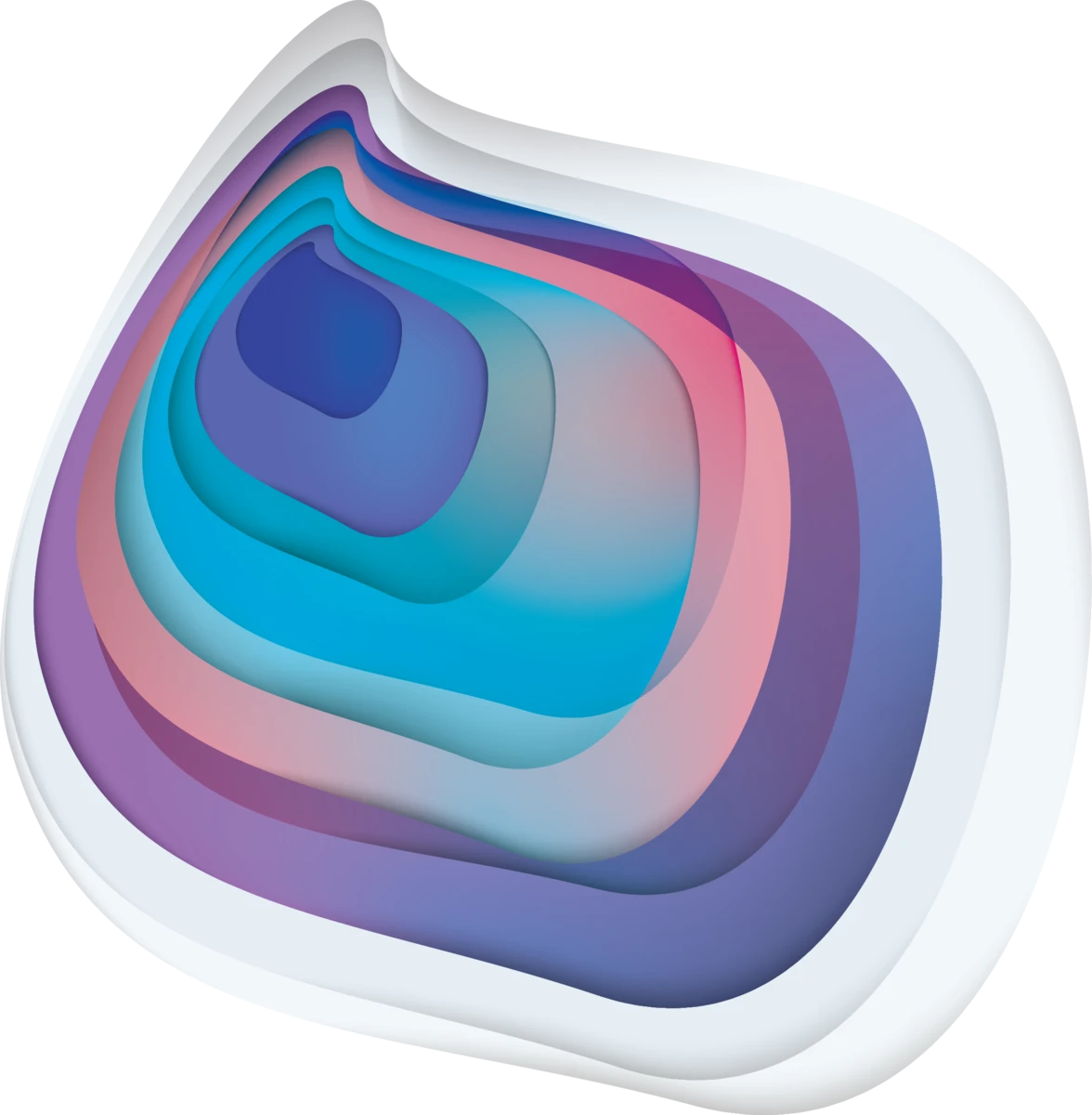 Layered topographic paper-cut motif representing the structural view behind the revenue work.