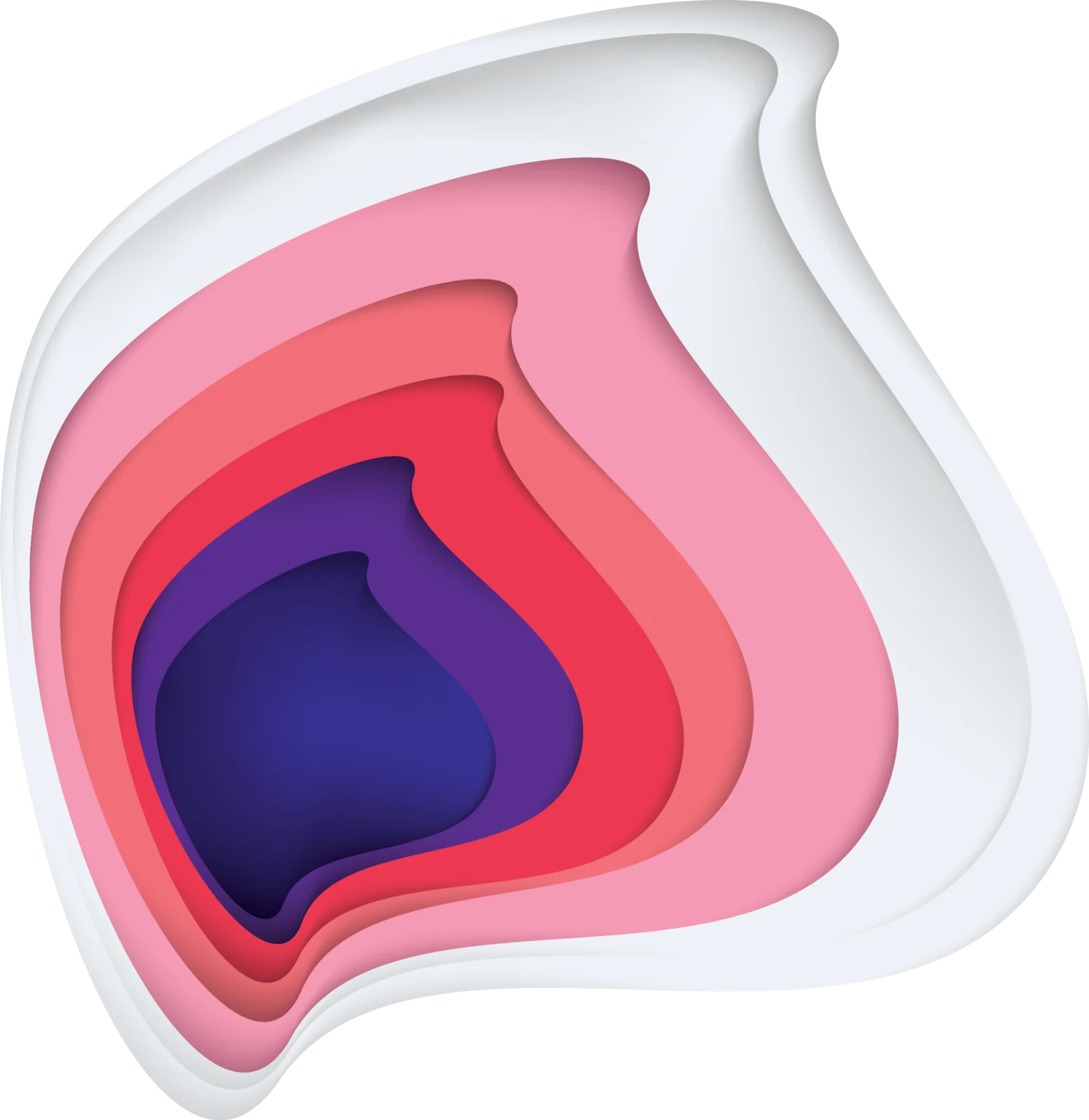 Layered paper-cut topographic illustration representing the structural nature of a revenue engagement.